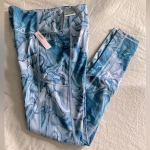 Victoria’s Secret On Point Flow Leggings Blue Marble Sz 10 Long
